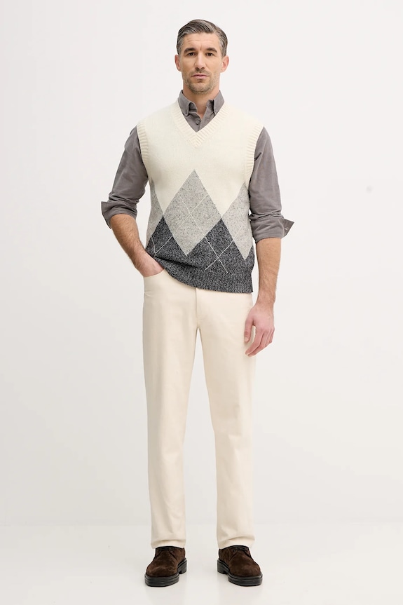 Vesta s prímesou vlny United Colors of Benetton 1NGVK401J béžová AW25