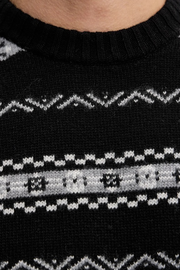 United Colors of Benetton pulover din amestec de lână 18AYK10AP negru