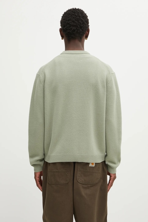 Ρούχα Μάλλινο πουλόβερ Maison Kitsuné Fox Head Intarsia Merino PM00816KM0329 πράσινο