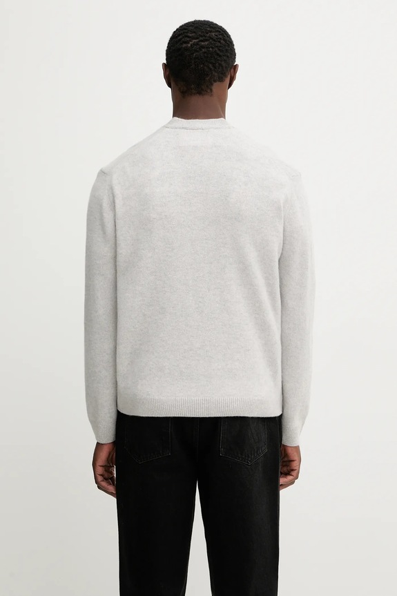 Clothing Maison Kitsuné woolen cardigan Fox Head Lambwsool Comfort PM00502KT1006 gray