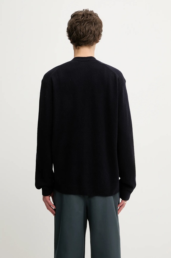 Clothing Maison Kitsuné woolen cardigan Fox Head Lambwsool Comfort PM00502KT1006 navy