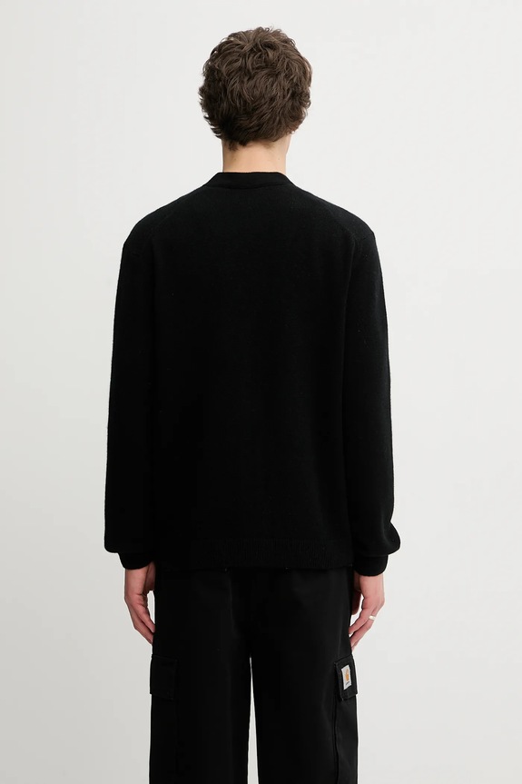 Clothing Maison Kitsuné woolen cardigan Fox Head Lambwsool Comfort PM00502KT1006 black