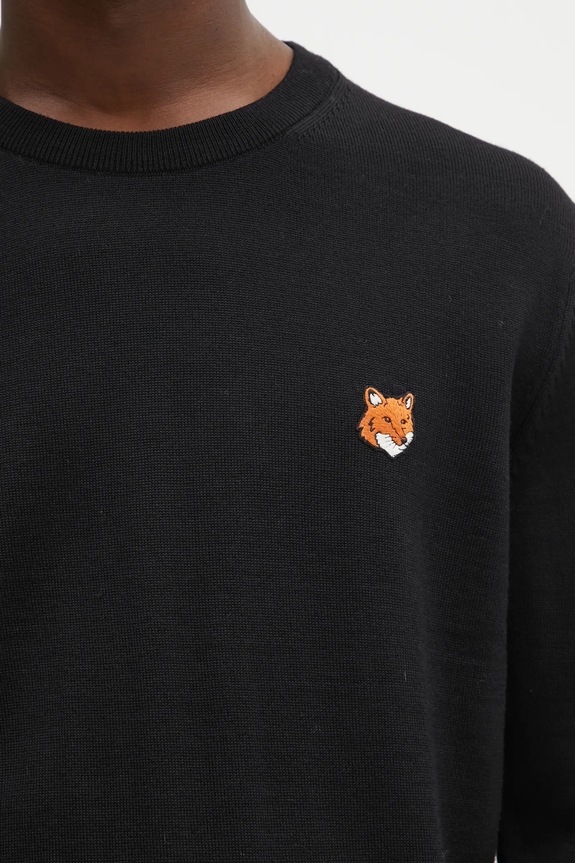Maison Kitsuné woolen jumper Fox Head Merino Regular black PM00801KT1181