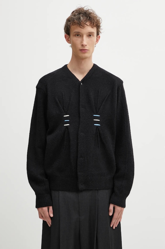 Ader Error kardigan z domieszką wełny KNIT cienka czarny BO01FWKT0703BK