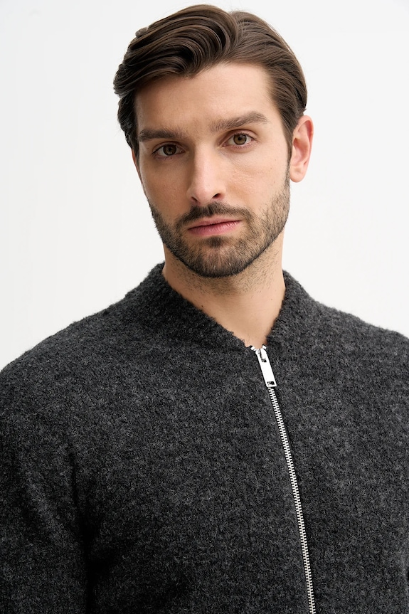 Sisley cardigan din amestec de lână gri 170WS500L