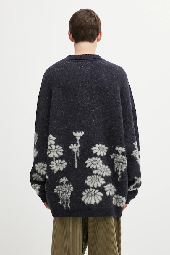Ρούχα Πουλόβερ με προσθήκη μαλλιού 032C 'Melting Daisies' F25.URK.0432.000 σκούρο μπλε