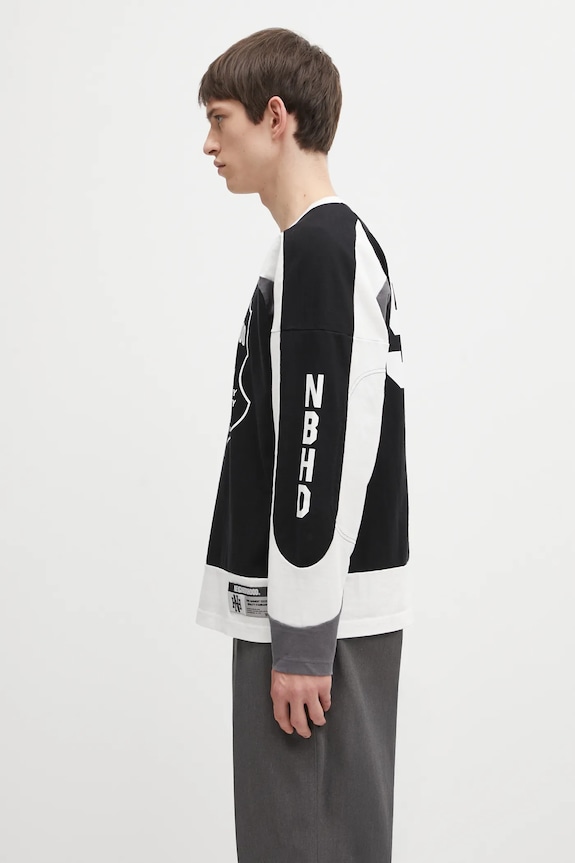 Хлопковый лонгслив NEIGHBORHOOD HOCKEY 252FPNH.CSM14 чёрный AW25