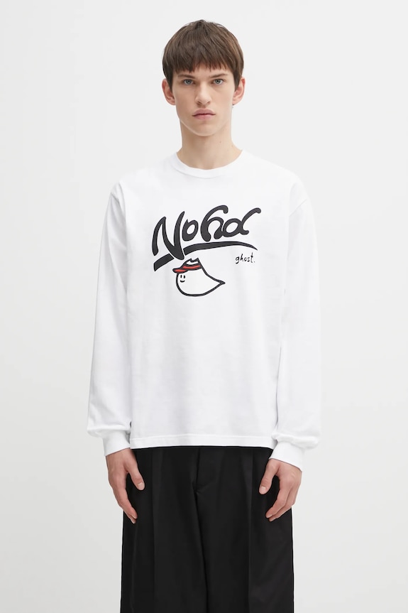 NEIGHBORHOOD longsleeve bawełniany NH . TEE LS-9 nadruk biały 252PCNH.LT09