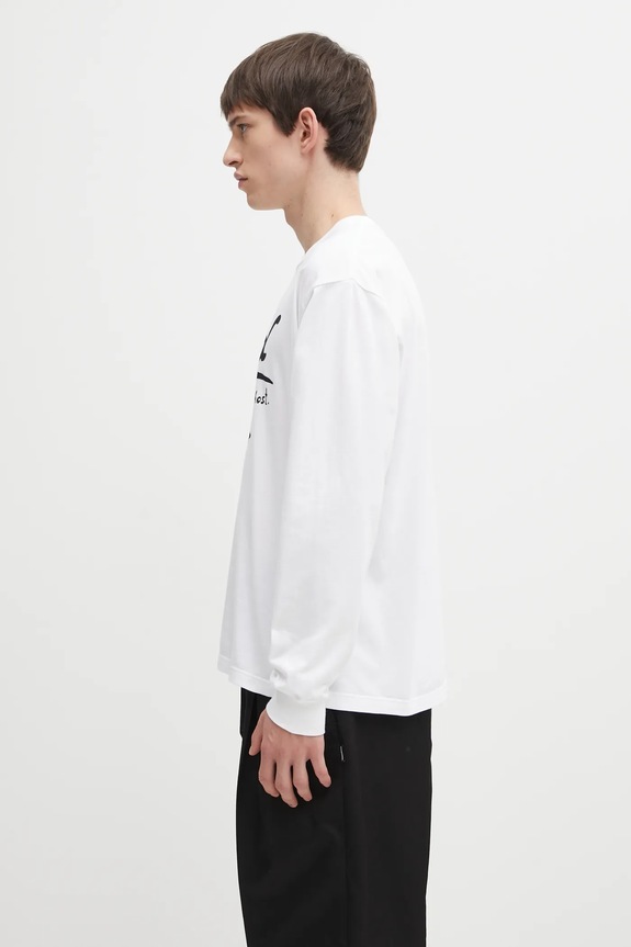NEIGHBORHOOD longsleeve bawełniany NH . TEE LS-9 252PCNH.LT09 biały AW25