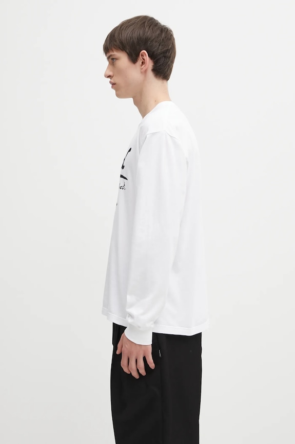 NEIGHBORHOOD longsleeve bawełniany NH . TEE LS-9 252PCNH.LT09 biały AW25