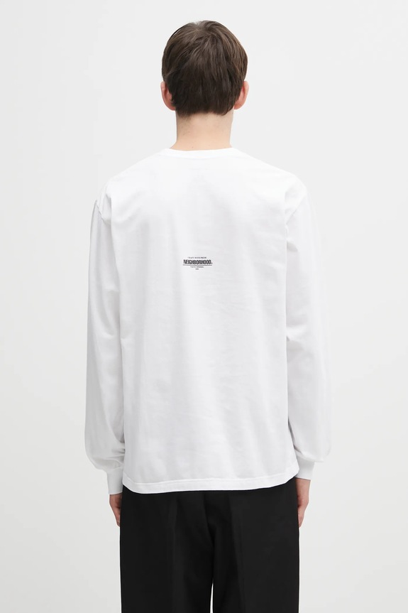 Odzież NEIGHBORHOOD longsleeve bawełniany NH . TEE LS-9 252PCNH.LT09 biały