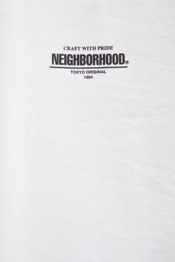 NEIGHBORHOOD longsleeve bawełniany NH . TEE LS-9 252PCNH.LT09 biały