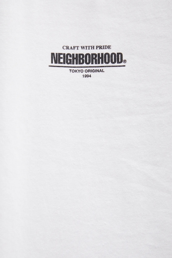 NEIGHBORHOOD longsleeve bawełniany NH . TEE LS-9 252PCNH.LT09 biały