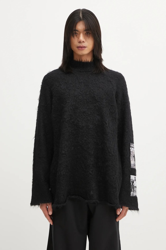 Undercover wool blend sweater applique black UC2E4904.3