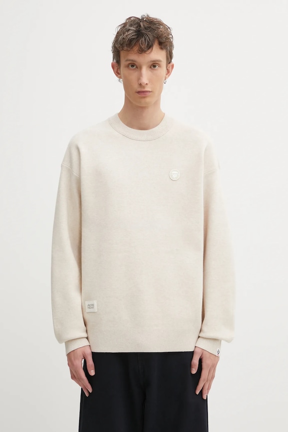 AAPE sweter Now pozostałe beżowy AAPKNMC361XXP