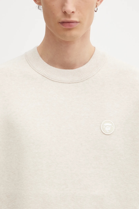 AAPE sweter Now beżowy AAPKNMC361XXP