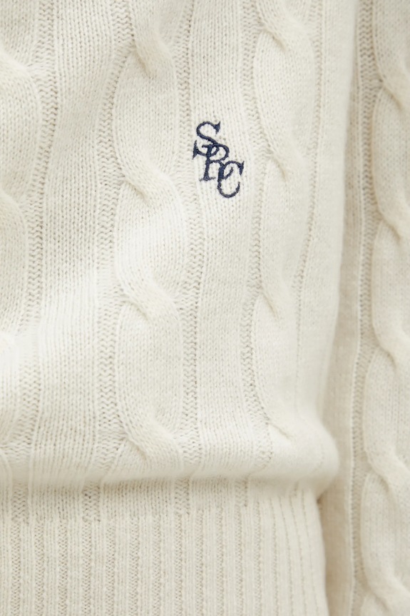 Vlněný svetr Sporty & Rich SRC Cableknit Cashmere béžová WS08765302WH37