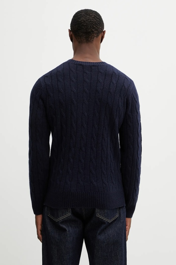 Oblečení Vlněný svetr Sporty & Rich SRC Cableknit Cashmere WS08765302BL106 námořnická modř