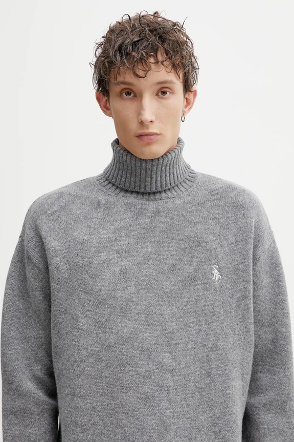 Шерстяной свитер Sporty & Rich SRC Wool серый WS08262302GY04