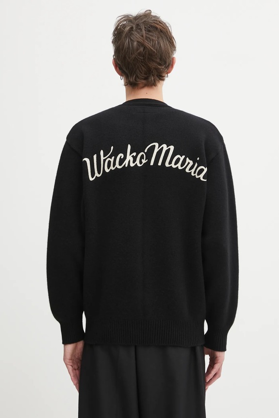 Odzież Wacko Maria kardigan wełniany Classic Cardigan 25FW.WMK.KN13 czarny