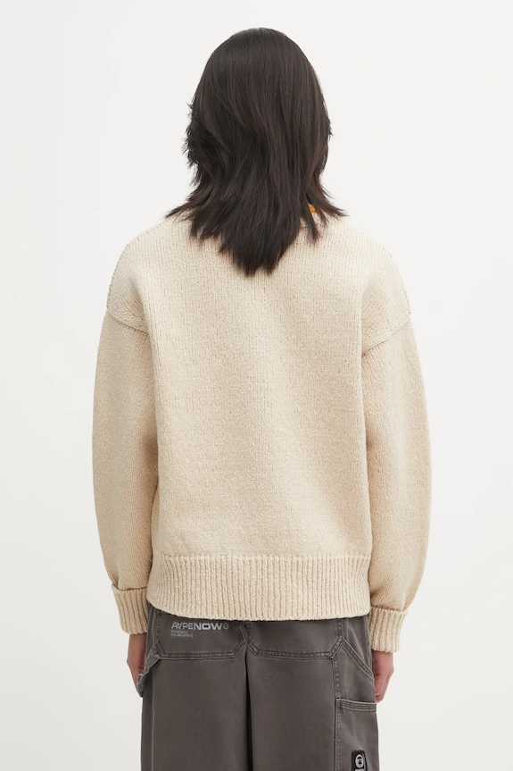 Одежда Шерстяной свитер Visvim COLLEGE V-NECK 125205012006 бежевый