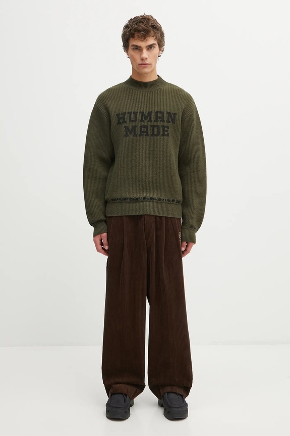 Вовняний светр Human Made MOC NECK HM30CS011 зелений