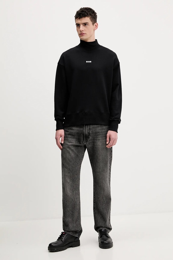 MSGM bluza bawełniana 200MM508.300000 czarny AW25