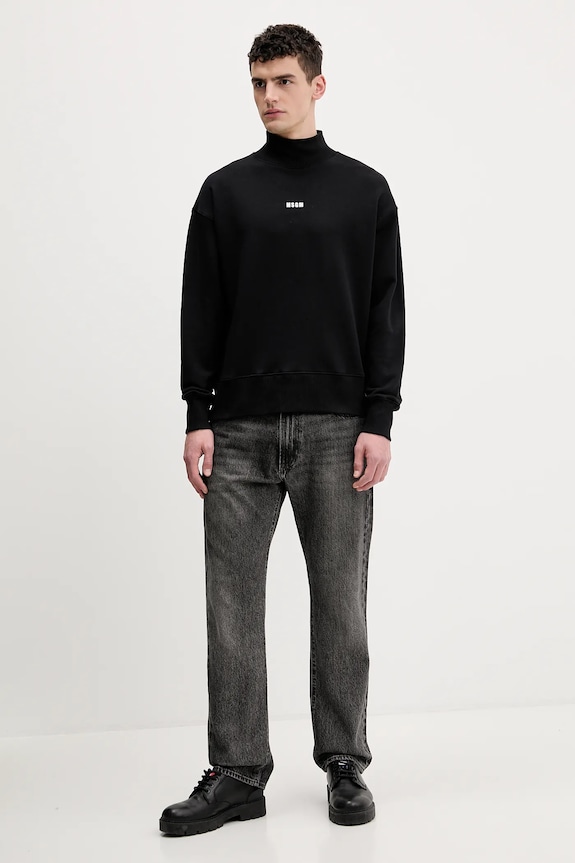 MSGM bluza bawełniana 200MM508.300000 czarny AW25