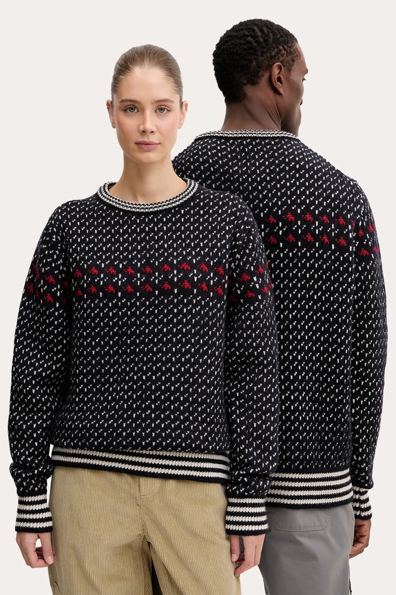 Mammut sweter wełniany Mammut x Cabourn Direttissima okrągły granatowy 1014.07060