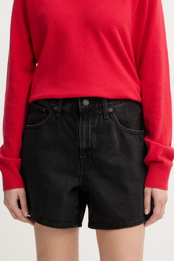 Levi's szorty jeansowe bawełna czarny 003KI