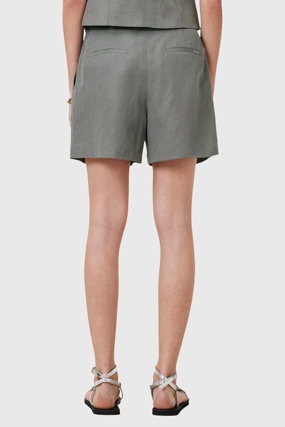 Λινό σορτς AllSaints AVERIE W046QC γκρί