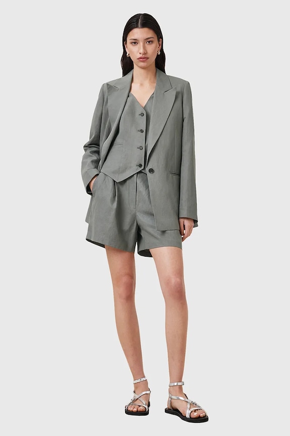 Λινό σορτς AllSaints AVERIE W046QC