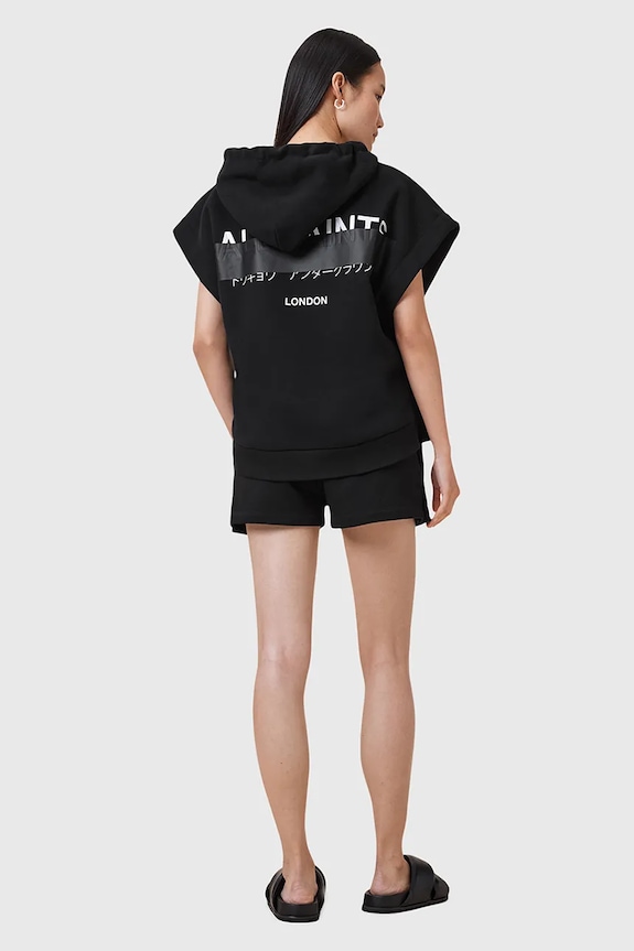 Βαμβακερό σορτσάκι AllSaints SORRI W053TC μαύρο