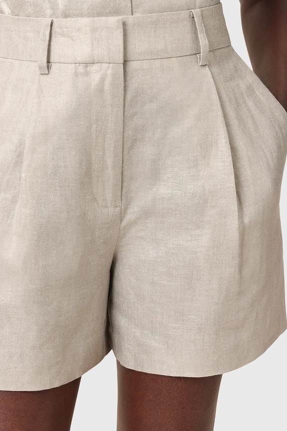 Ρούχα Σορτς από λινό AllSaints AVERIE W069QC ασημί