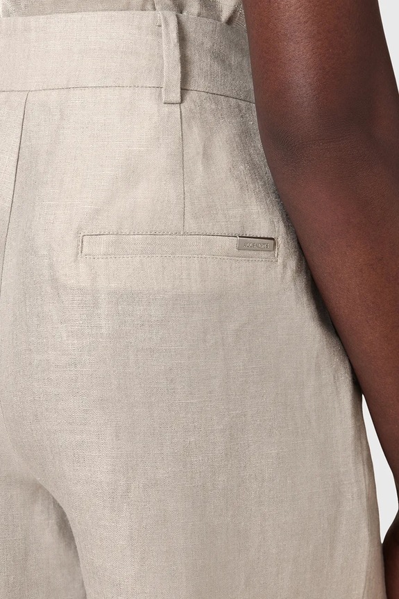 Σορτς από λινό AllSaints AVERIE ασημί W069QC