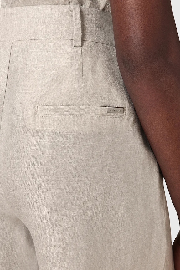 Σορτς από λινό AllSaints AVERIE ασημί W069QC