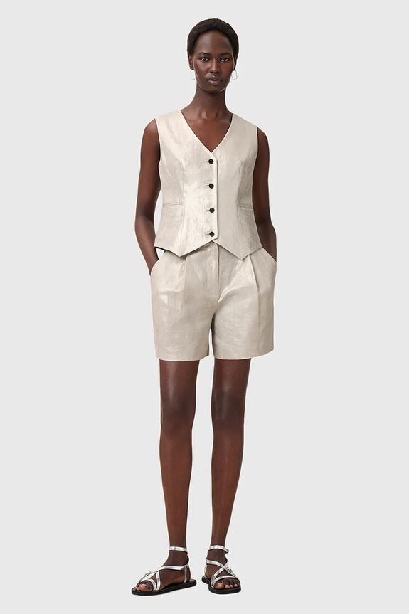 Σορτς από λινό AllSaints AVERIE W069QC