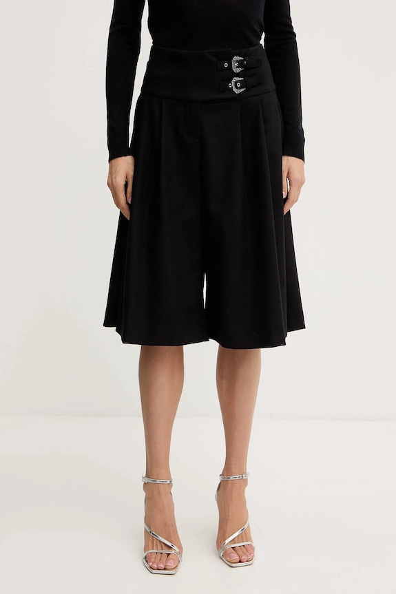Versace Jeans Couture pantaloni scurti din lână panza negru 79HAD102.N0542