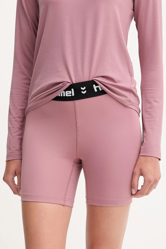 Hummel szorty treningowe z elastanem różowy 229980