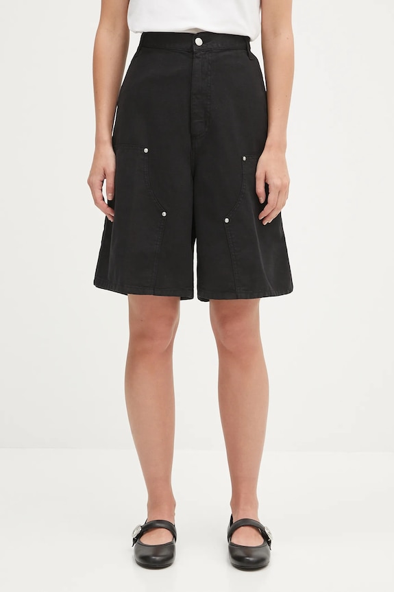 Carhartt WIP szorty z domieszką lnu W' Branford Double Knee pozostałe czarny I035574.89GD