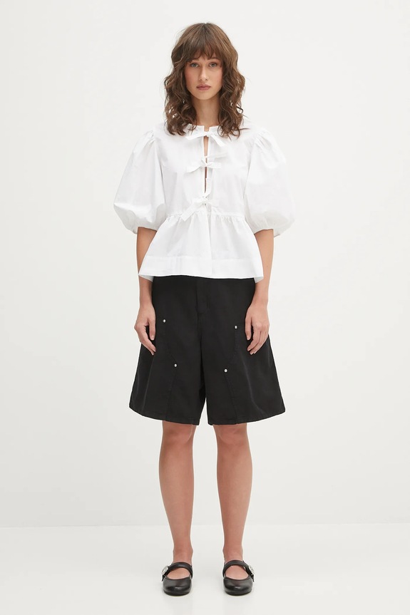 Carhartt WIP szorty z domieszką lnu W' Branford Double Knee I035574.89GD czarny
