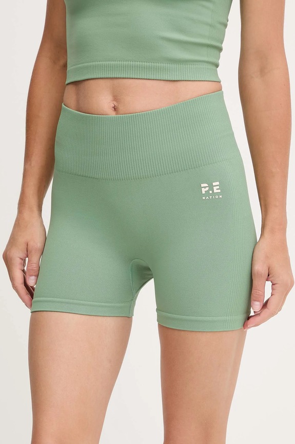 Tréningové šortky P.E Nation Solace Seamless 3 s elastanom tyrkysová 244S223
