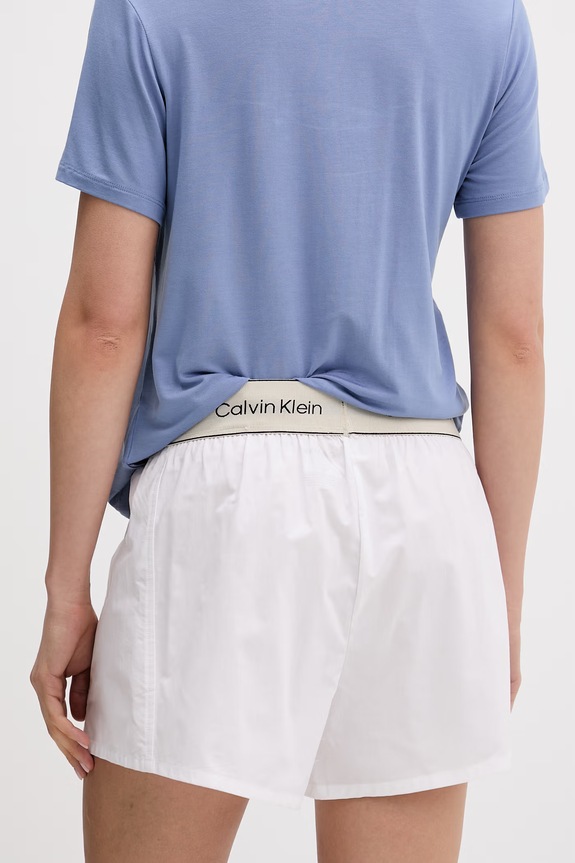 Calvin Klein Underwear pyžamové šortky dámske bavlnené LV00QS7519 biela SS26