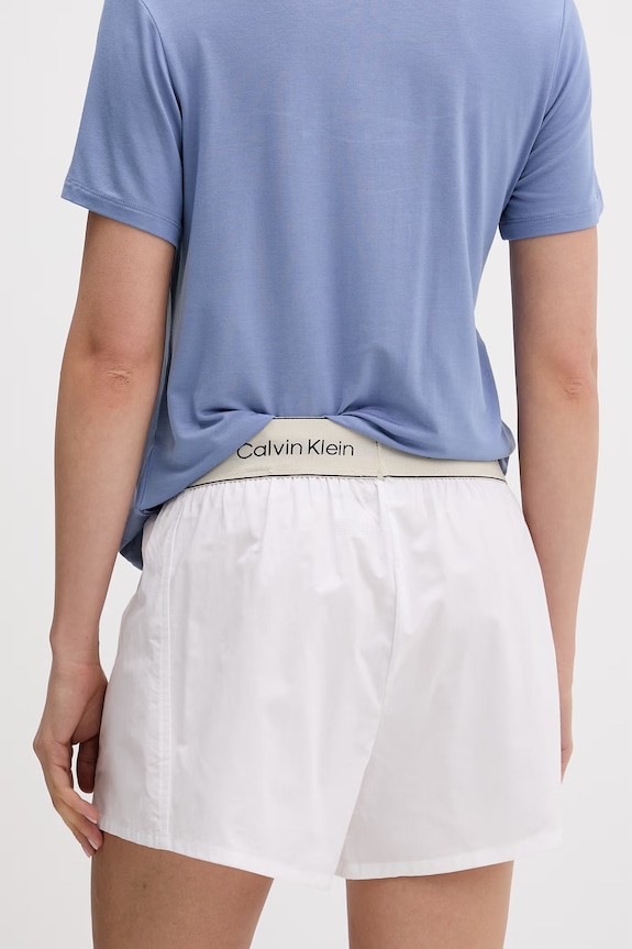 Calvin Klein Underwear pyžamové šortky dámske bavlnené LV00QS7519 biela SS26