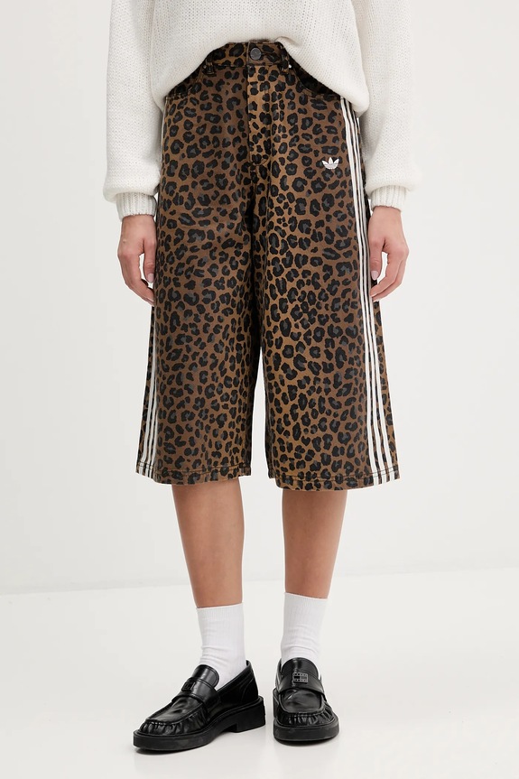 adidas Originals pantaloncini di jeans applique marrone KA2676