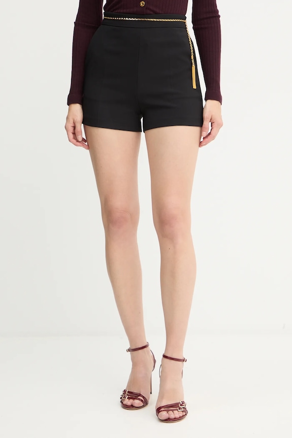 Kratke hlače Elisabetta Franchi s elastinom crna SH01757E2