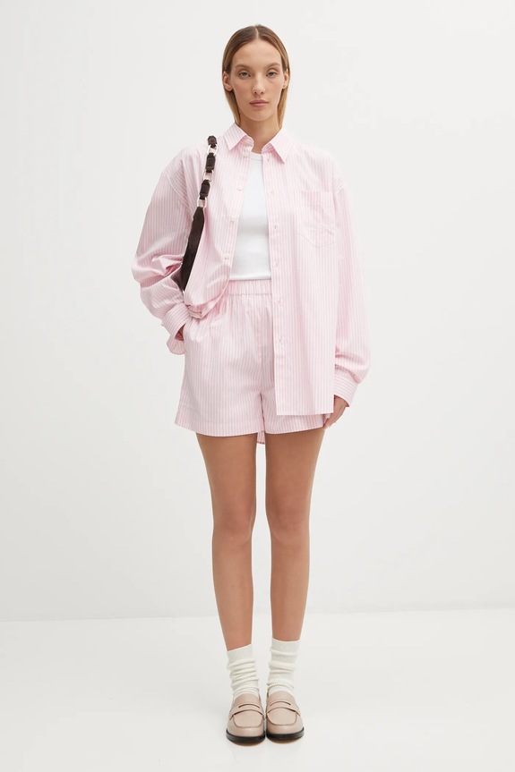 Sporty & Rich cotton shorts Eden Script Poplin SH01260673ST64 pink