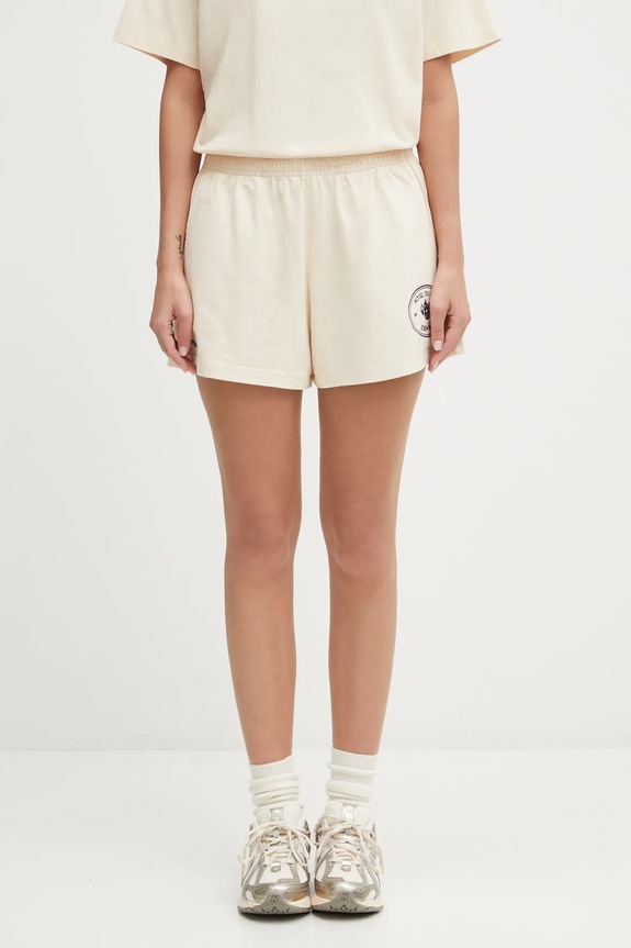Sporty & Rich cotton shorts Eden Crest Embroidered Disco cotton beige SH03760666CR01