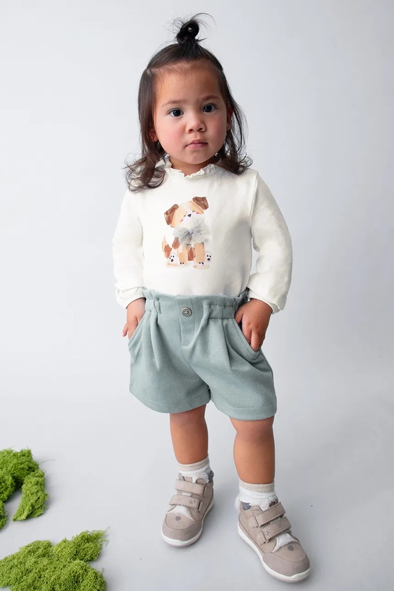 Krátke nohavice pre bábätká Mayoral látka modrá 2261.4A.Baby.9BYA