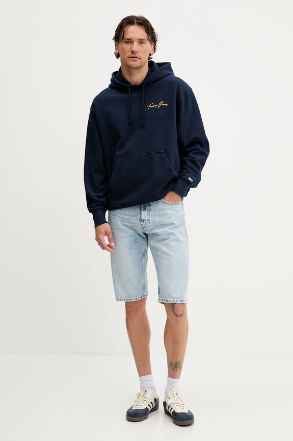 Rifľové krátke nohavice Tommy Jeans DM0DM22146 modrá AW25